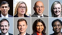 Top from left, Rishi Sunak, Penny Mordaunt, Nadhim Zahawi, and Liz Truss. Bottom from left, Tom Tugendhat, Jeremy Hunt, Suella Braverman and Kemi Badenoch.