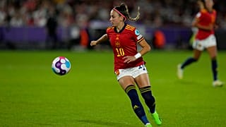 La española Athenea del Castillo durante el partido disputado contra Alemania