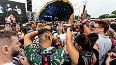 Deaf audience members at Mighty Hoopla, London UK