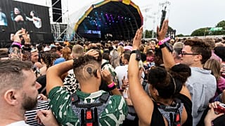 Deaf audience members at Mighty Hoopla, London UK