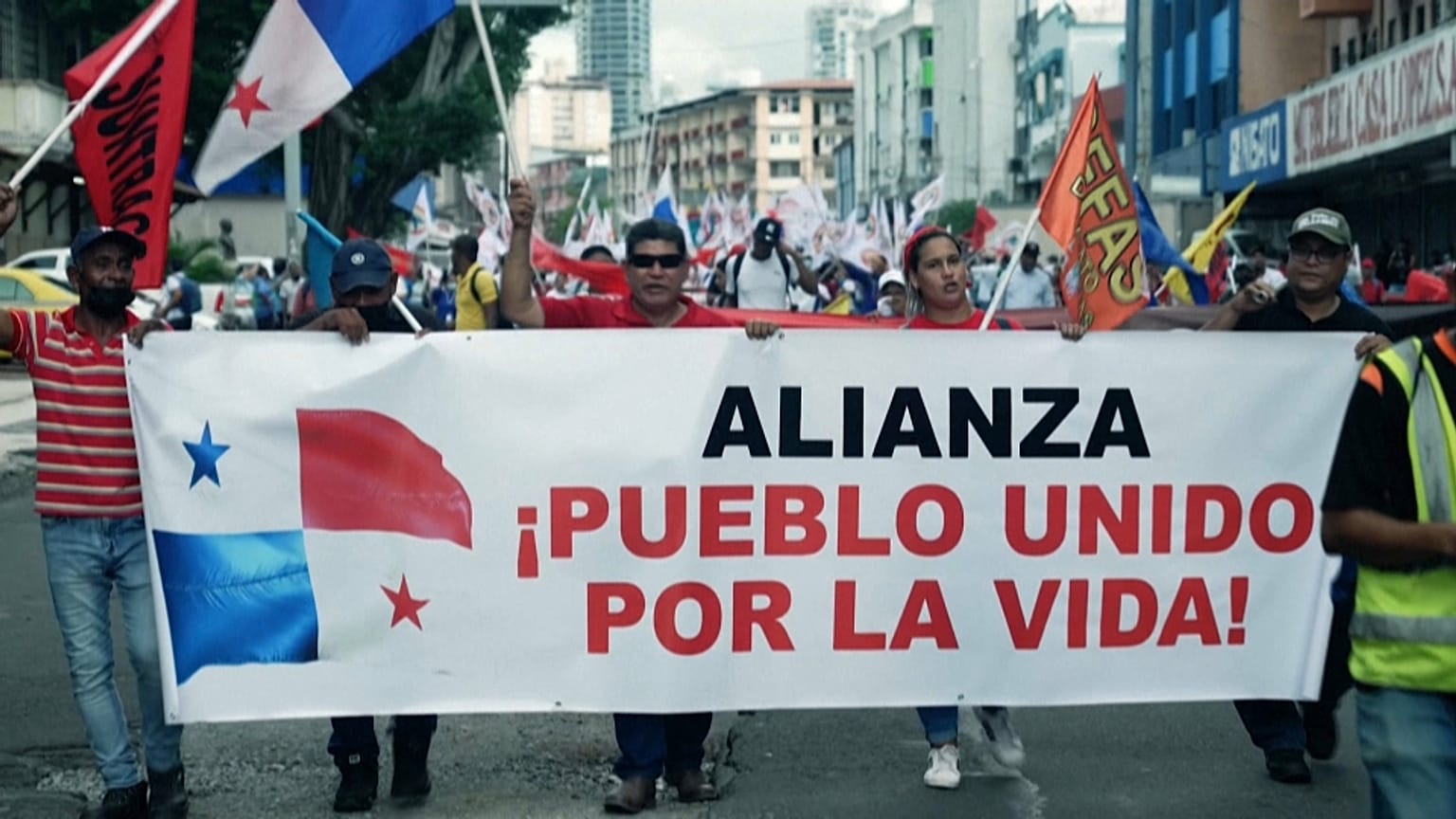 Manifestantes en una de las movilizaciones en Panamá.