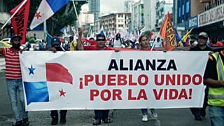 Manifestantes en una de las movilizaciones en Panamá.