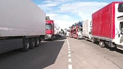 LKW-Stau an der Grenze zwischen Litauen und Belarus