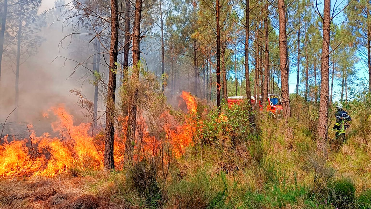 Feuerwehreinsatz in Landiras im Südwesten Frankreichs
