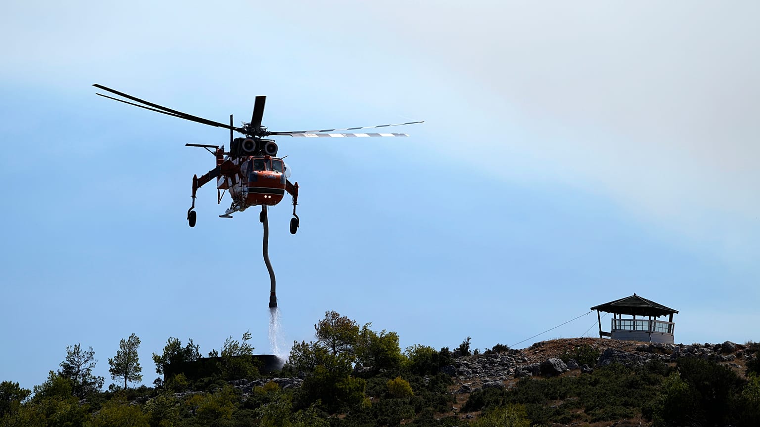 The helicopter had been deployed to tackle a forest fire on the Aegean island of Samos.