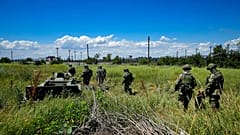 Russische Minenräumer in der Region Mariupol in der Ukraine