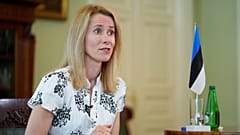 Prime Minister of Estonia, Kaja Kallas speaks during an interview with The Associated Press in Tallinn, Estonia, Wednesday, June 22, 2022.
