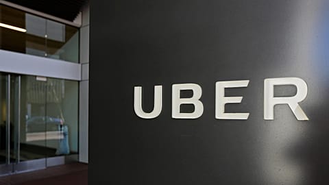 An exterior view of the headquarters of Uber in San Francisco.