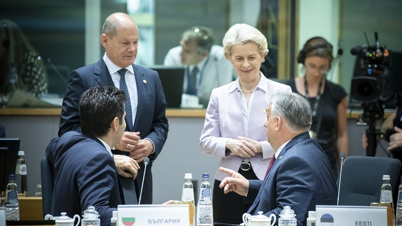 Orbán Viktor vezető uniós politikusokkal Brüsszelben 