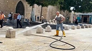 تحضيرات في كنيسة بيت لحم بالقدس قبيل زيارة الرئيس الأمريكي جو بايدن