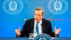Премьер-министр Италии Марио Драги на пресс-конференции 12 июля 2022 г.