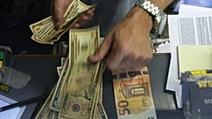 Dolar ve euro sayan bir kişi