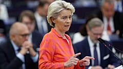 European Commission President Ursula von der Leyen at the European Parliament, July 6, 2022 in Strasbourg, eastern France.