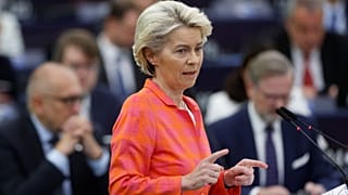 European Commission President Ursula von der Leyen at the European Parliament, July 6, 2022 in Strasbourg, eastern France.