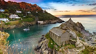 The coast at Polperro in Cornwall