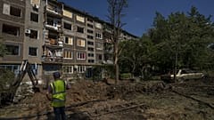 Orosz rakétabecsapódás helyszíne a donyecki Konsztantinovkában