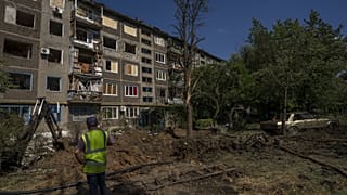 Orosz rakétabecsapódás helyszíne a donyecki Konsztantinovkában