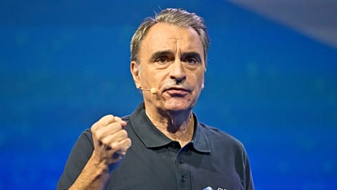 File photo of OVHcloud CEO, Michel Paulin, at an event in Paris in 2018.