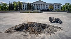 Das Rathaus von Kramatorsk in der Ostukraine