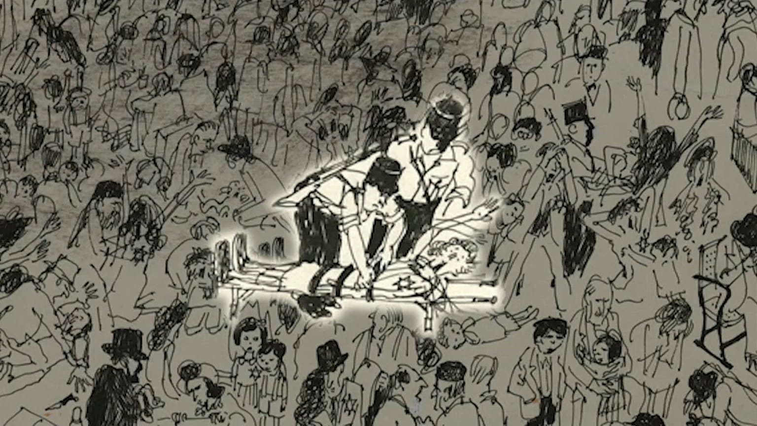 Illustration de la rafle du Vel d'Hiv' de Cabu.