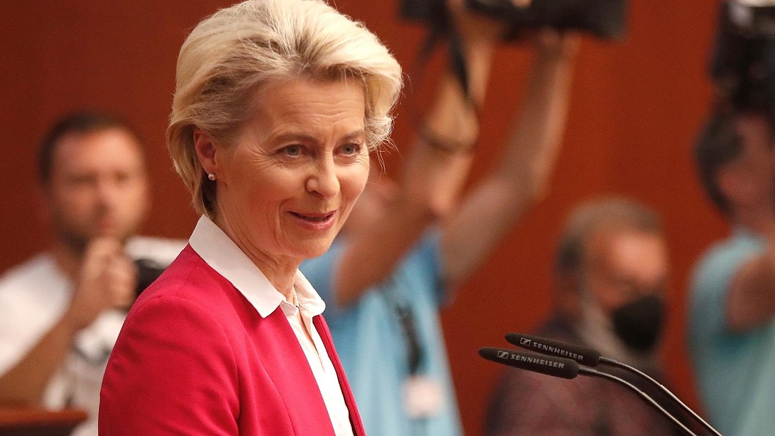 FILE - European Commission President Ursula von der Leyen, Thursday, 14 July, 2022. 