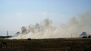 Rauchschwaden während eines Feuers in Ost-London, 19.07.2022