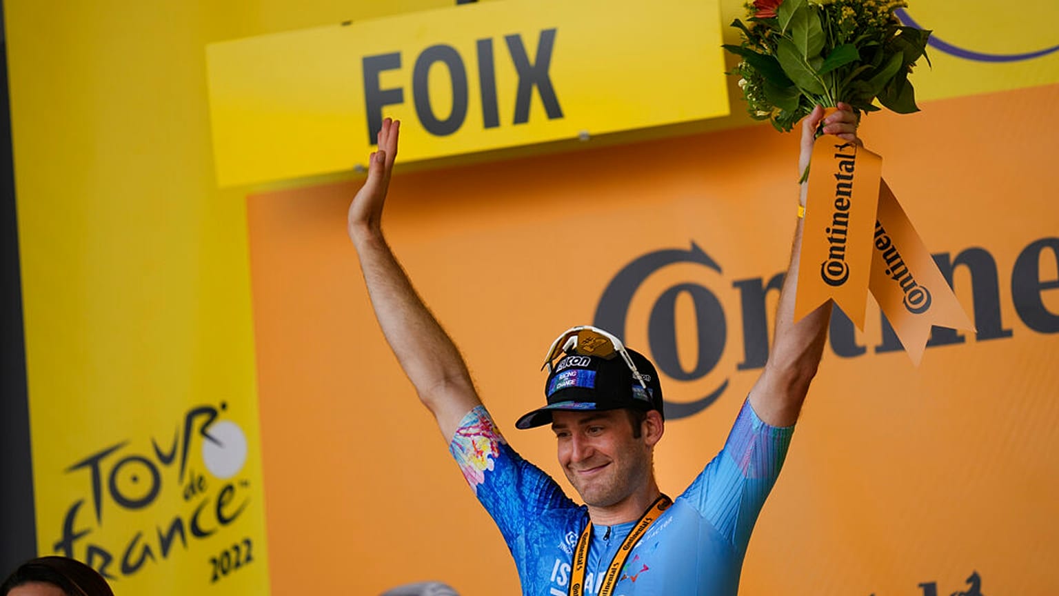 Le Canadien Hugo Houle, vainqueur de la seizième étape du Tour de France de cyclisme à Foix