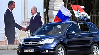 مسيرة لدعم روسيا في العاصمة السورية دمشق. 25 مارس 2022.