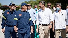 Ο Κυριάκος Μητσοτάκης στην Πεντέλη