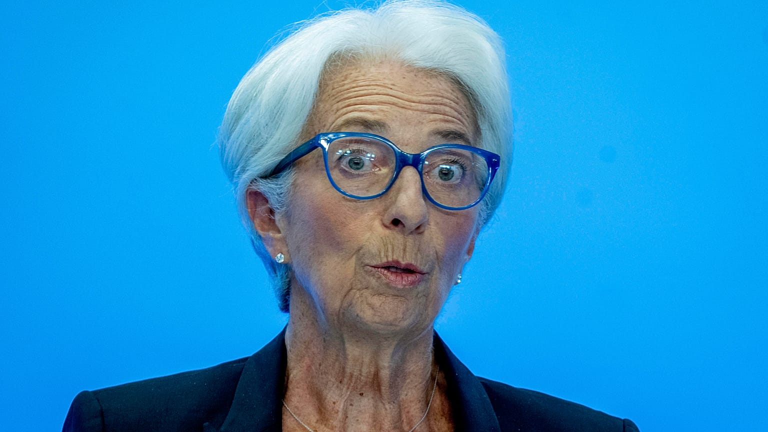 Christine Lagarde, President of the European Central Bank speaks during a press conference following a meeting of the governing council in Frankfurt, Germany, July 21, 2022.