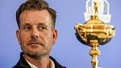 Henrik Stenson appeared during a Ryder Cup press conference near Rome in May.