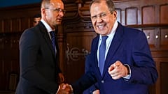 Die Außenminister Russlands und Ungarns am Donnerstag in Moskau 