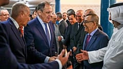 Сергей Лавров и Генеральный секретарь Лиги арабских государств Ахмед Абу аль-Гейт