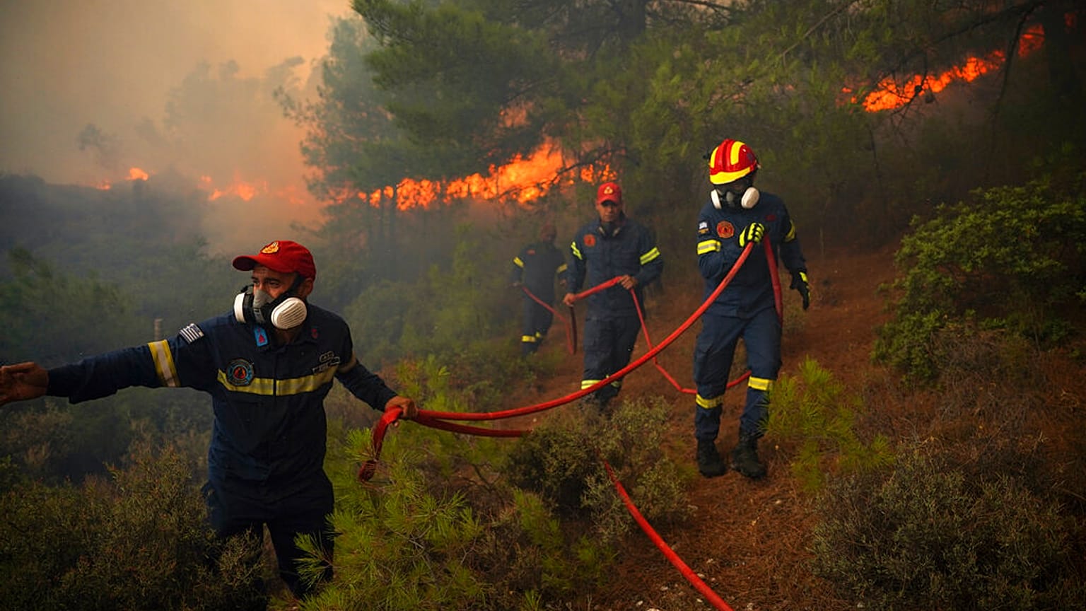 Πυροσβέστες δίνουν μάχη με τις φλόγες