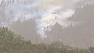 Extinción del fuego en el entorno de Los Realejos, en la isla canaria de Tenerife