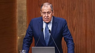 Russian Foreign Minister Sergey Lavrov addresses the Arab League organization in Cairo 24 July 2022