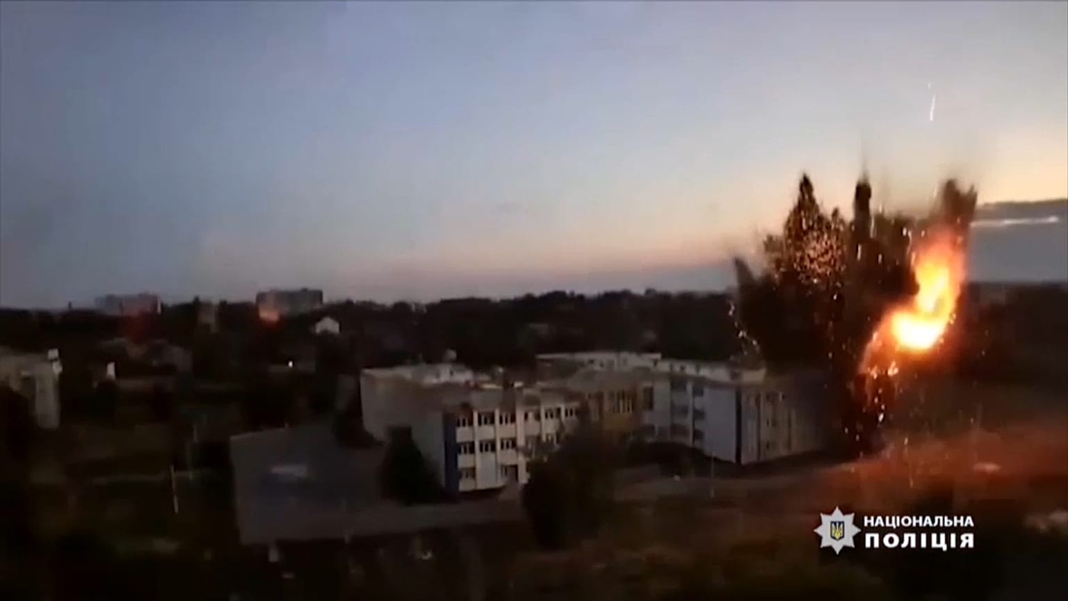 The moment the school was struck by a missile