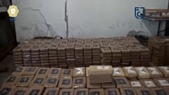 Paquetes de cocaína pertenecientes al alijo incautado. 