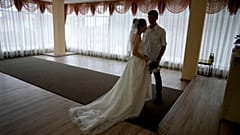 Yevhen Levchenko and Nadiia Prytula get married in Irpin, on the outskirts of Kyiv, Ukraine, June 21, 2022. 