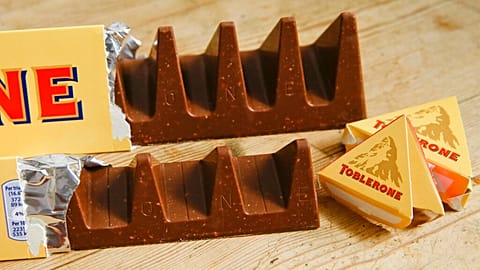 Toblerone chocolate bars. 