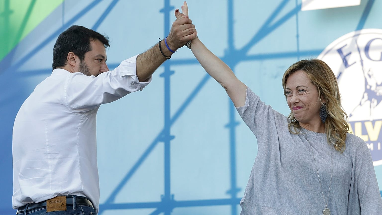 Matteo Salvini com Giorgia Meloni