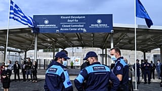 Archives : agents de Frontex, à Kos en Grèce, le 27 novembre 2021