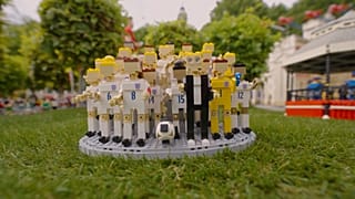 It took two model makers and 874 pieces to reproduce the famous players.