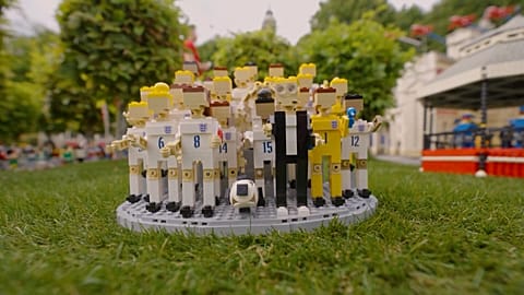 It took two model makers and 874 pieces to reproduce the famous players.