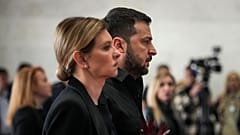 President of Ukraine Volodymyr Zelenskyy and and his wife Olena Zelenska at the International Convention Centre Ukrainian House, in Kyiv, Ukraine, Tuesday, May 17, 2022.