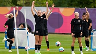 Dernier entraînement des Anglaises avant la finale de l'Euro contre l'Allemagne.