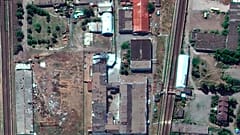 Satellitenaufnahem des Gefangenenlagers on Oleniwka