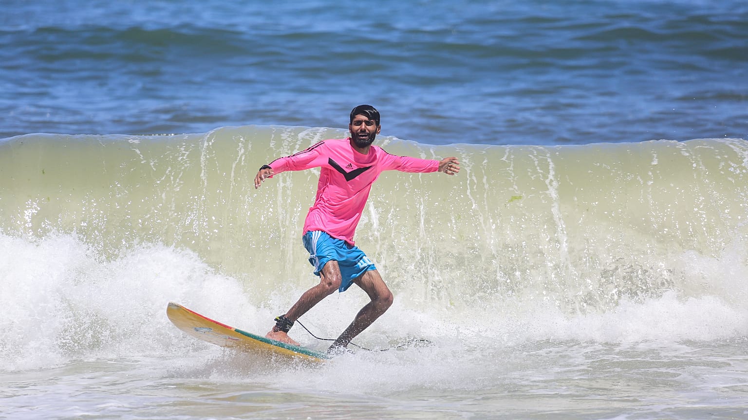Muhammad Abu Ghanem was just seven years old when he fell in love with surfing