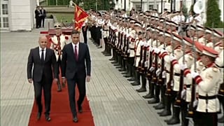 Spanish Prime Minister, Pedro Sánchez with North Macedonian counterpart, Dimitar Kovačevski.