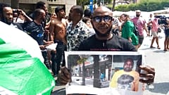 Erinnern an den getöteten Alika Ogorchukwu in Civitanova Marche in Italien